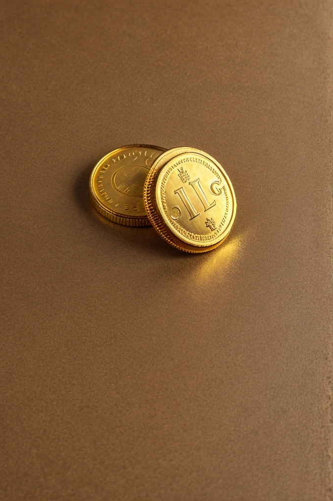 a gold coin with T G written on it