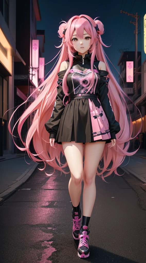 Anime Girl with long hair and black and pink hair, best anime 4k konachan wallpaper, Night Core, beautiful Anime Girl, anime art wallpaper 8 k, Anime Art Wallpaper 4K, Anime Art Wallpaper 4K, (Anime Girl), pretty Anime Girl, Anime style 4k, cute Anime Girl, Anime Wallpaper 4K, Anime Wallpaper 4K,Medium chest
