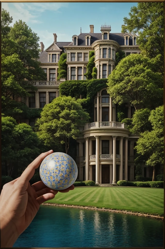 A Sphere In a large painting of a mansion, where says: Daisy