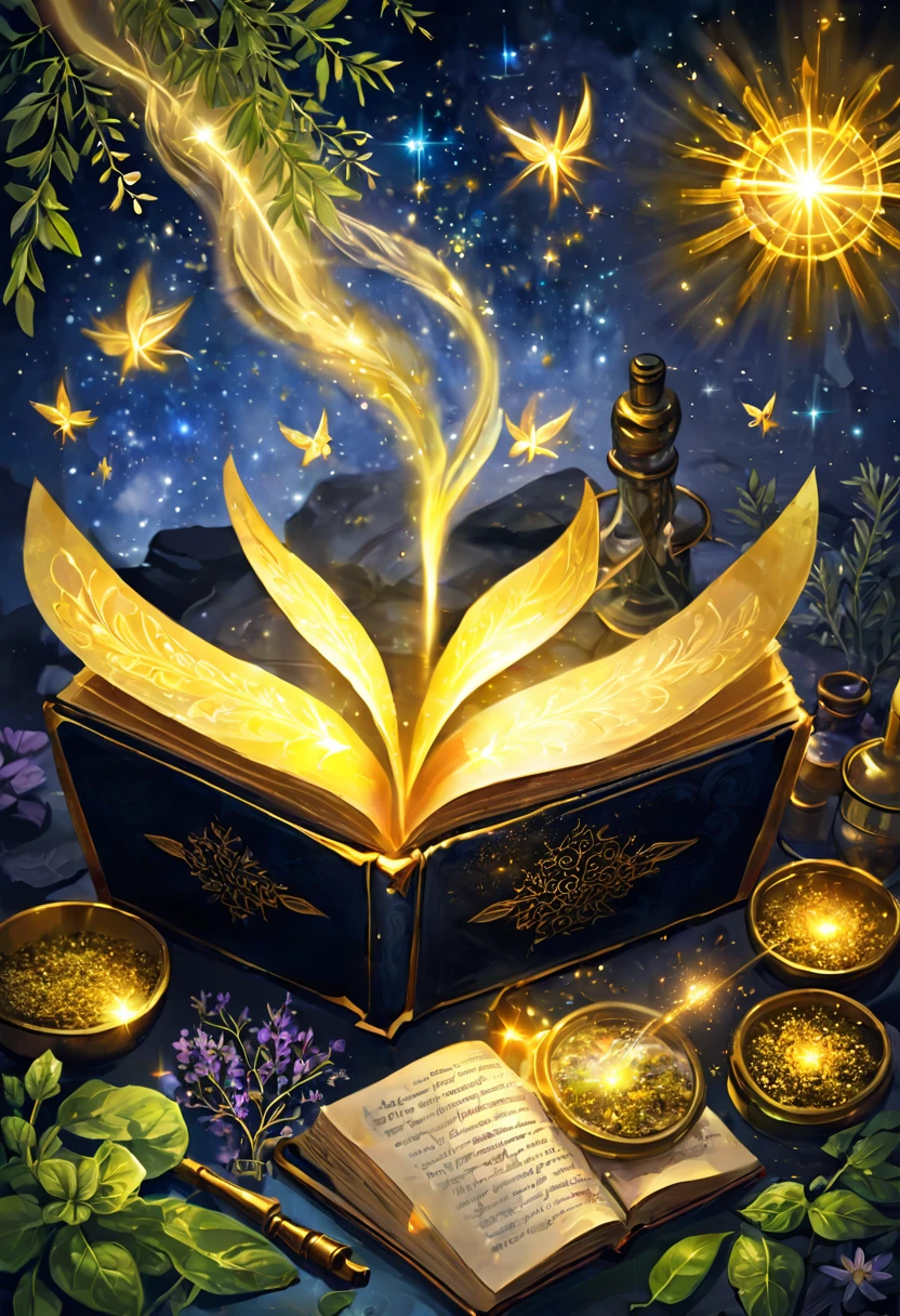 Angel Medicine Healing, Magic, Herbs, Ancient Magic Book, Golden Glow, Healing Power