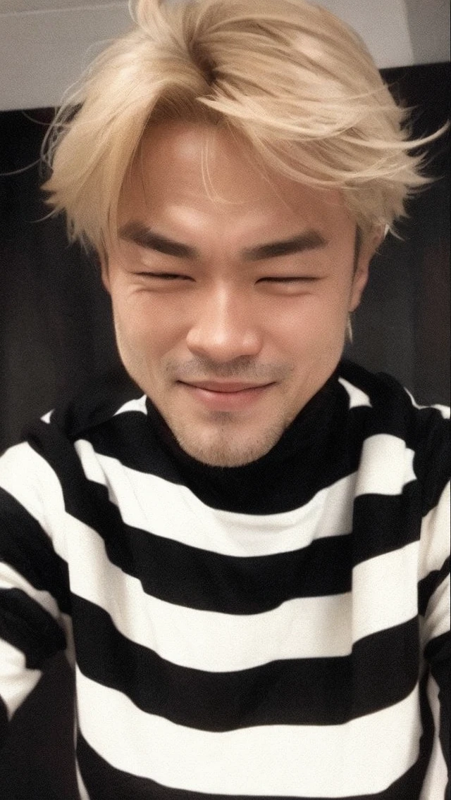 blonde asian beardless man