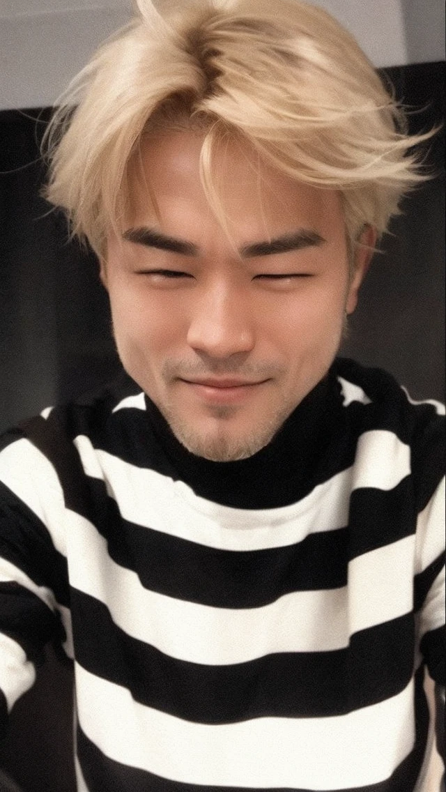 blonde asian beardless man