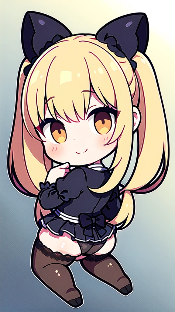 A girl, ta style, maid, butt, back to me, back to the camera, fat butt, white butt, beautiful butt, fat butt, beautiful butt, ass, kneeling position, hands on the ground, sticking out her butt, Buttocks, camel toe, pubic mound, mons pubis, blonde hair, long hair, twin tails, long twin tails, bangs, heterochromatic eyes, one pupil is purple, one pupil is gold, black stockings, stockings, flesh Legs, black lace panties, panties, briefs, lace, lace briefs, translucent briefs, blush, tenderness, smile, high quality, don't show excessive composition problems, masterwork, skin Fair, smooth skin, clear pupils, high-definition picture quality, perfect composition , fine characterization, extreme details, coordination of light and shadow, precise body proportions, (correct proportions of facial features), (exquisitely sculpted face), epic works, 8K, (Masterpiece), (High Quality), (Super Detailed), ((Illustration))