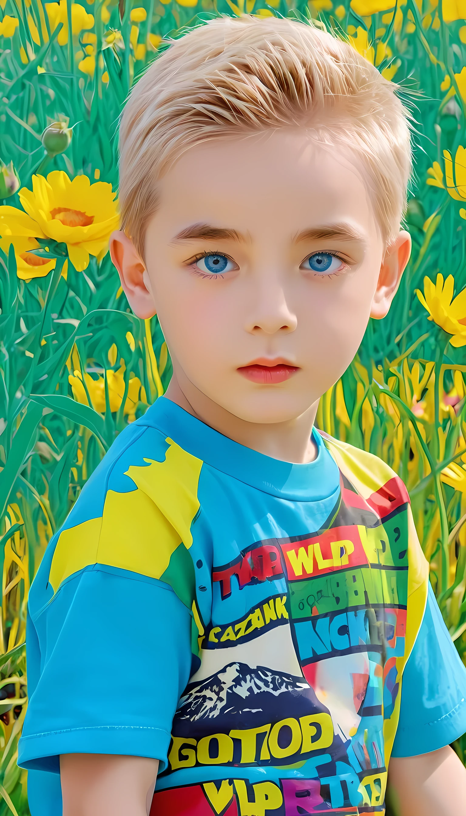 (The art of math), (Pop Art), (Phenomenon Art), (Gorgeous designer+Ultimate quality:1.4), (Human Development Report+), Light, Vibrant colors, Masterpiece Art, A boy with colorful eyes, with different colors, both with Vibrant colors, different, Heterochromia, Highlight the eyes, different colors, (Rural art scene background of Wlop:1.5)