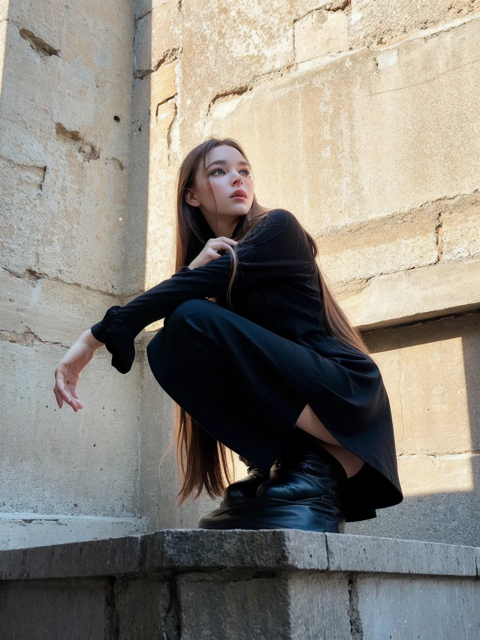 best quality, face focus, soft light, ultra high res, (photorealistic:1.4), RAW photo,
1 russian girl, solo, cute, (pupil, lights in the eyes), detailed beautiful face, (small chest),(high resolution detail of human skin texture),
(long hair),
indoor,
Damask Shirt Dress,
(portrait), perfect body, New York street background