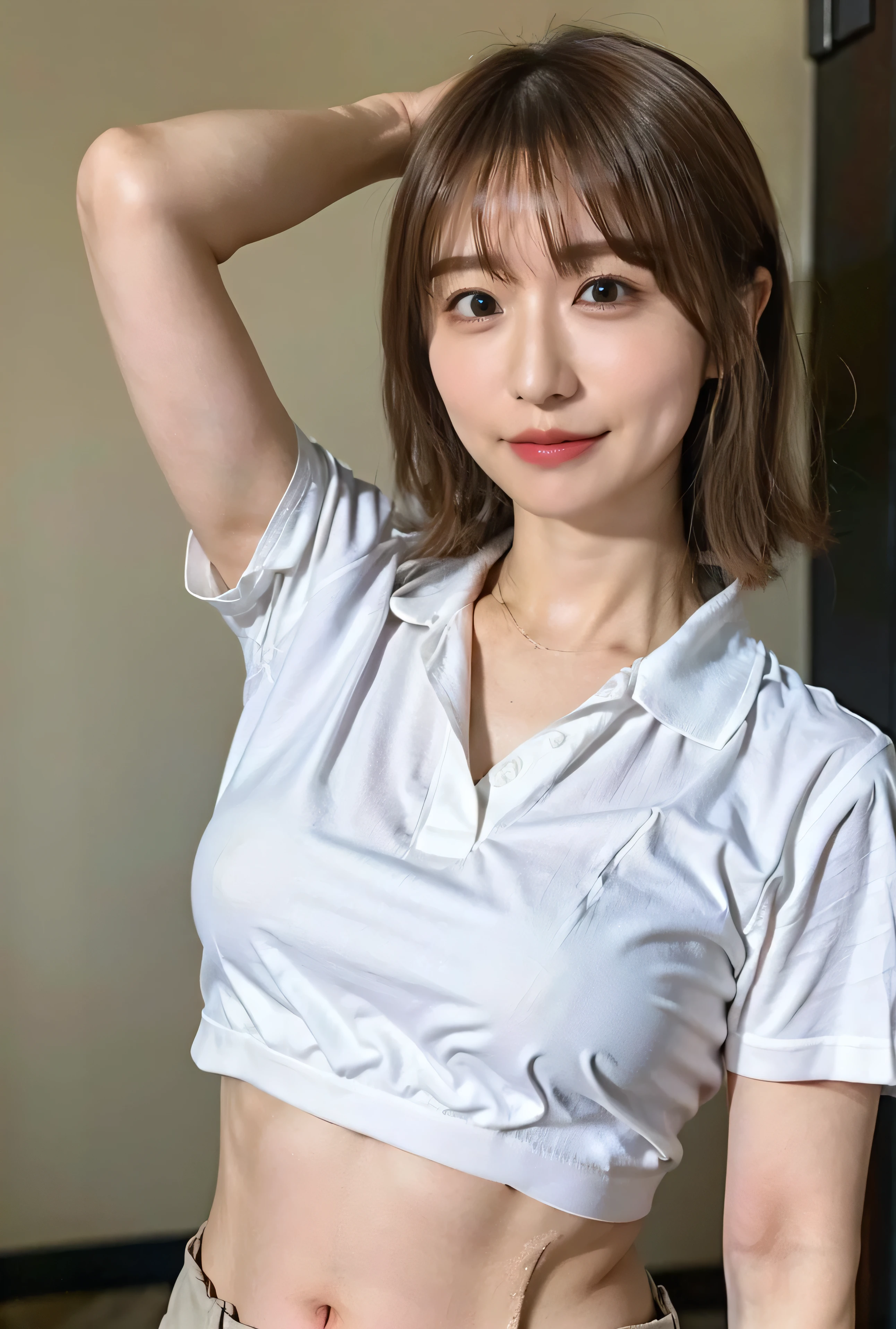 Close-up of a person wearing a white shirt and bikini, young sensual gravure idol, Yoshitomo Nara, Young and cute gravure idol, revealing clothes, young slender gravure idol, young gravure idol, kimi takemura, yasumoto oka, realistic young gravure idol, wearing white clothes