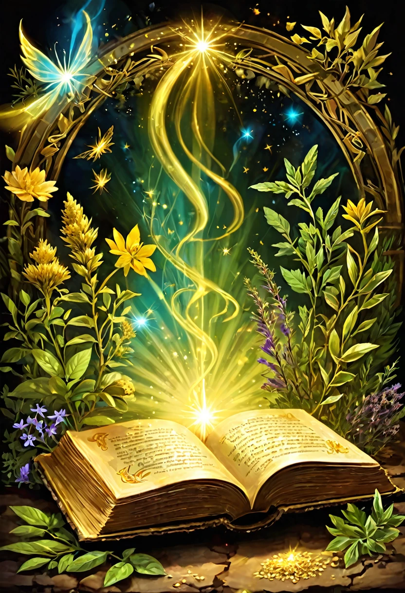 Angel Medicine Healing, Magic, Herbs, Ancient Magic Book, Golden Glow, Healing Power