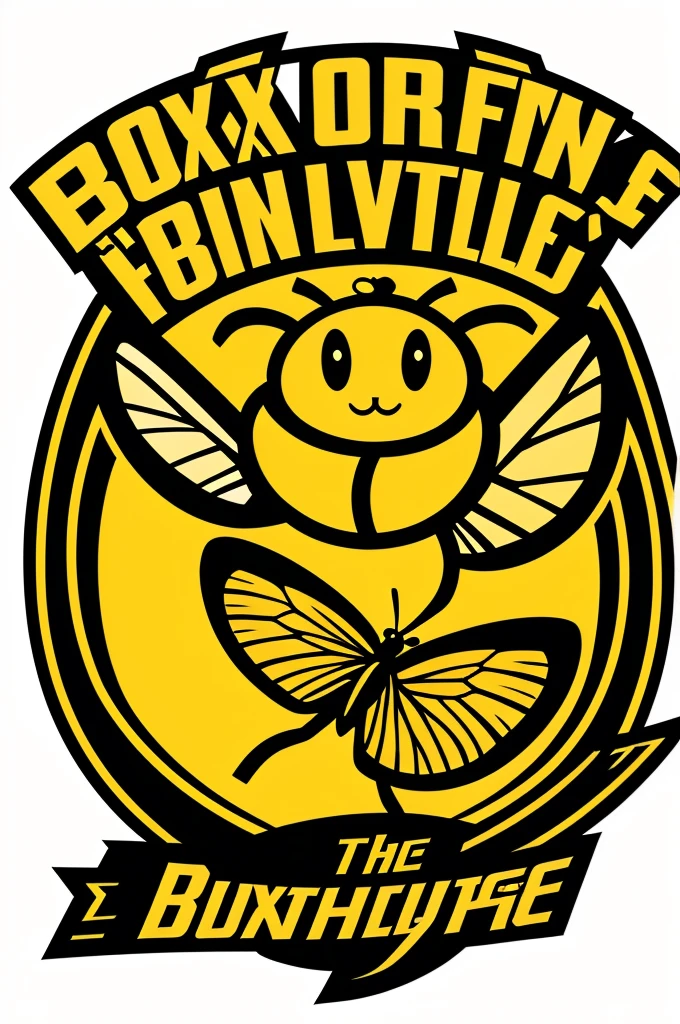 A logo for a boxing club , with the phrase fly like a butterfly , stings like a bee