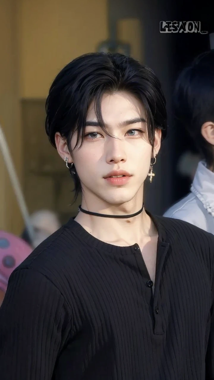4K quality, realist, a male person with mixed features between Asian and European, just as seen in the photo, remember it's Ricky from zb1.