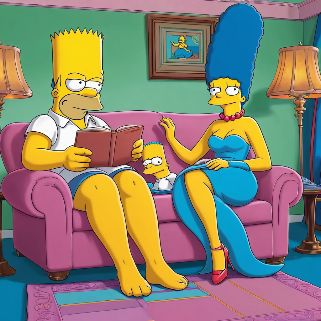 Rimming by Marge Simpson, handjob