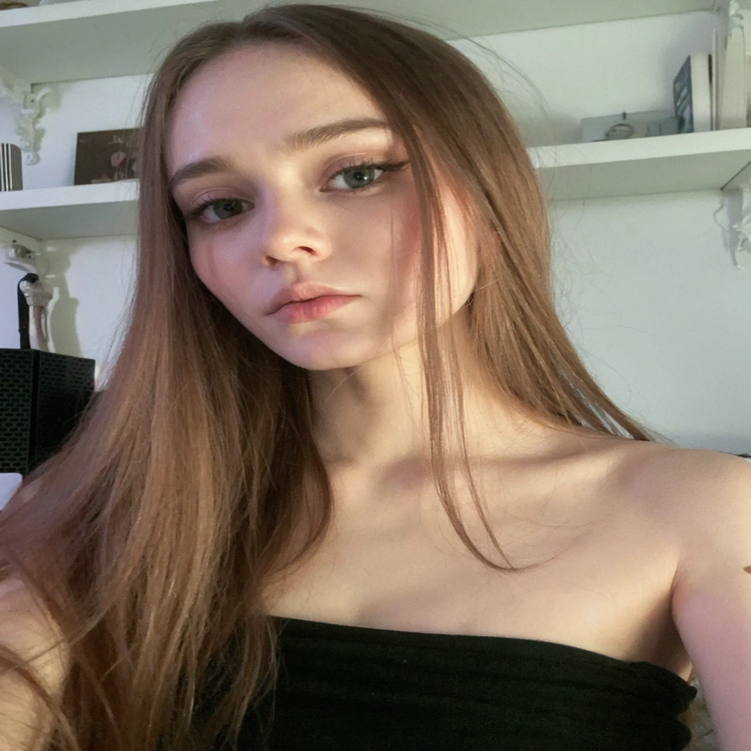 best quality, face focus, soft light, ultra high res, (photorealistic:1.4), RAW photo,
1 russian girl, solo, cute, (pupil, lights in the eyes), detailed beautiful face, (small chest),(high resolution detail of human skin texture),
(long hair),
indoor,
Damask Shirt Dress,
(portrait), perfect body, blue eyes, beautiful hair