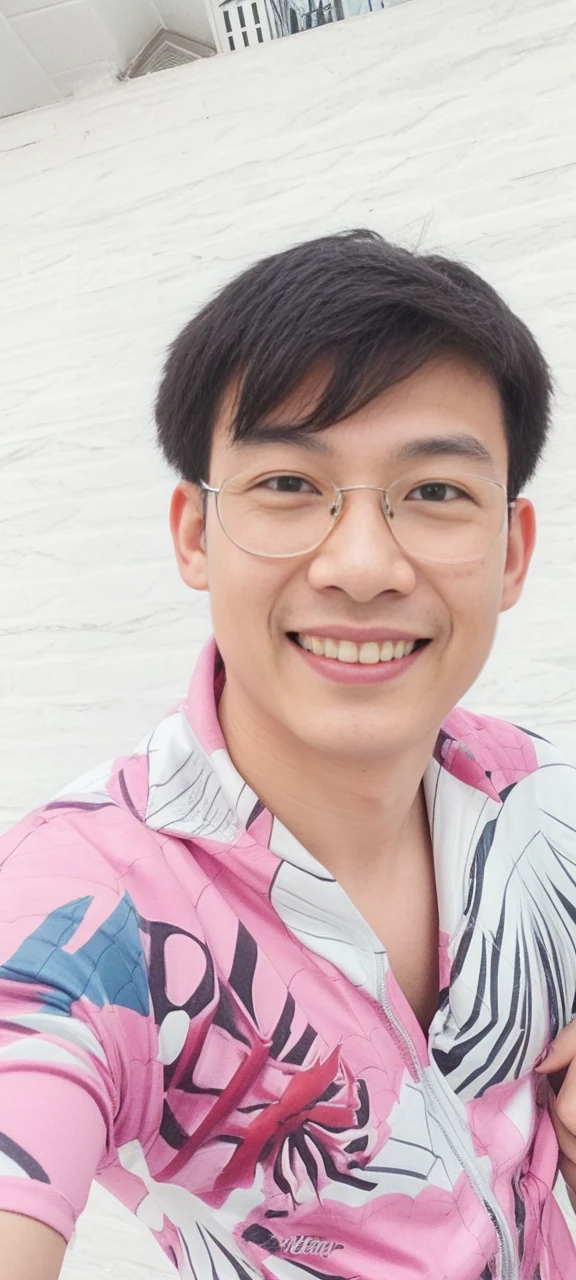 Andrew thomas huang, oval face, eyeglasses, neat muscular, spider-man costume, nomask, sneakers, random places,
