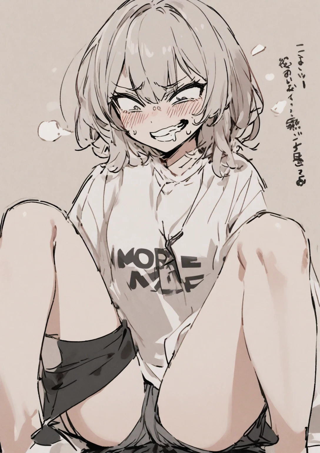 Mocking face and Open more the legs