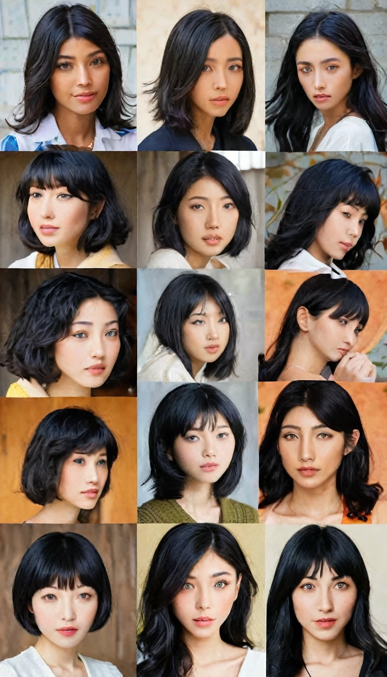 Japanese women、Black Hair、20th Generation