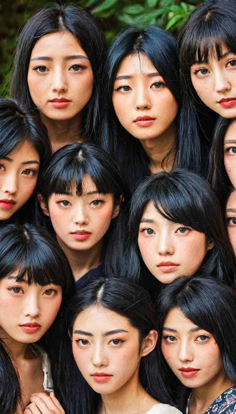 beautiful girl　Beautiful Girls　Side view　Japanese students　naked　line up in one line　high resolution　8k