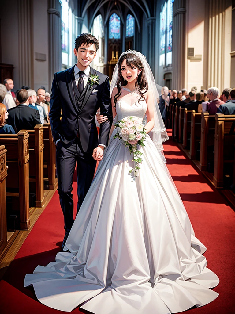 Highest quality,Highest Resolution,wedding,Wedding,Bride and groom,church,
