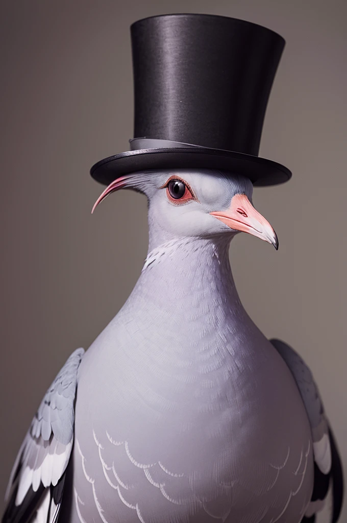 Pigeon with top hat