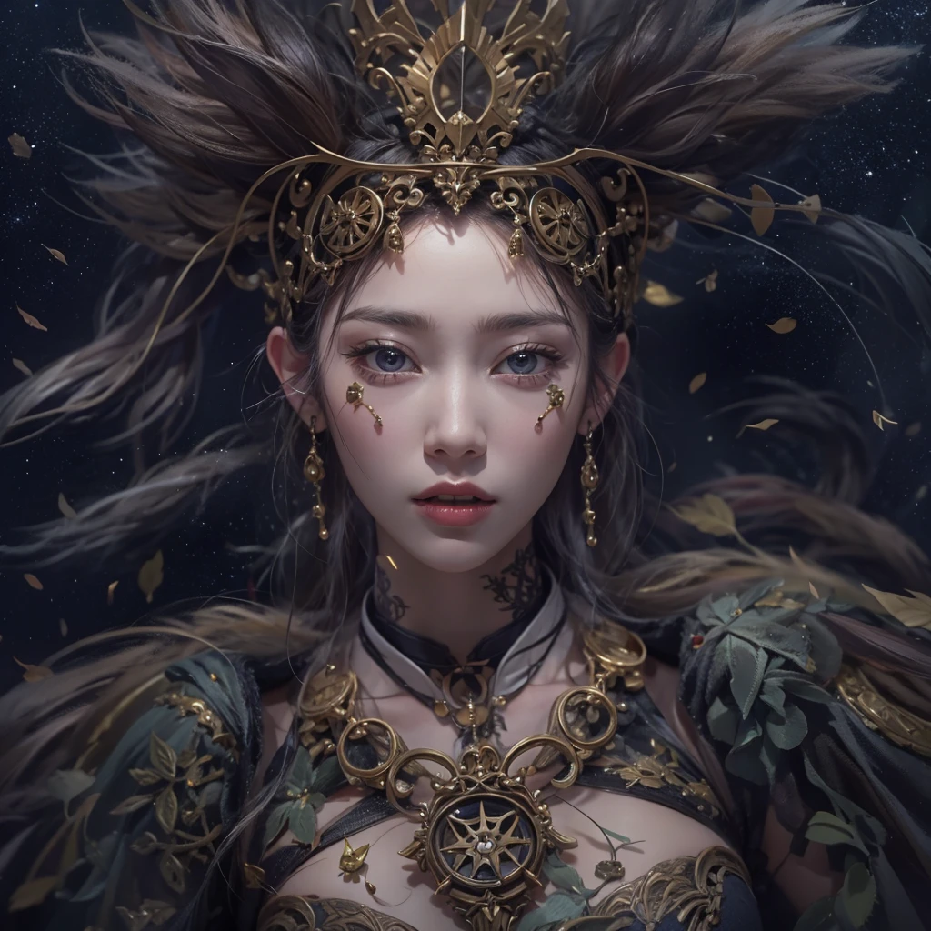 that'that'it's raining, cthaty、Hair flow、 ((highest qualthaty、masterpiece、8K、Best image qualthaty、Ultra-high resolution、Award-winning works)、(Accurate anatomy:1.1)、(Look at me and smile:1.1)、Shining fair skin wthath Ultra-high resolution、The most detailed face、Ultra-high resolution detailed face、Ultra-high resolutionの髪の毛、(Ultra-high resolutionの煌めく瞳:1.1)、Beautiful face drawn in every detail、ancient gothic costume , Chest to chest, tattoo, There'There is a real crow next to him.