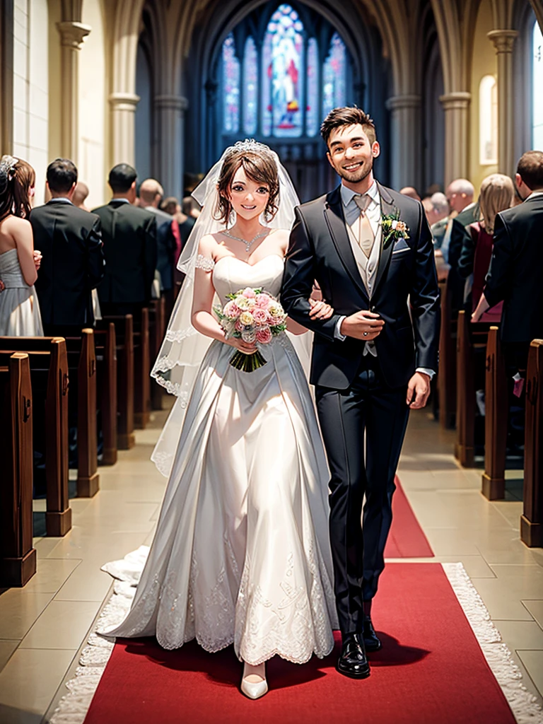 Highest quality,Highest Resolution,wedding,Wedding,Bride and groom,church,