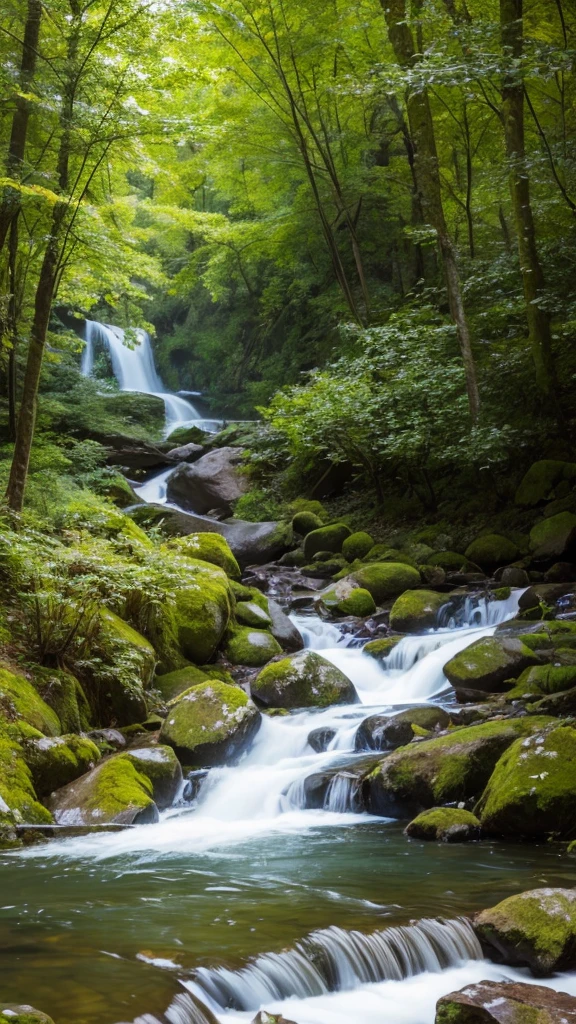 high resolution，forest，river，Healing，birdie