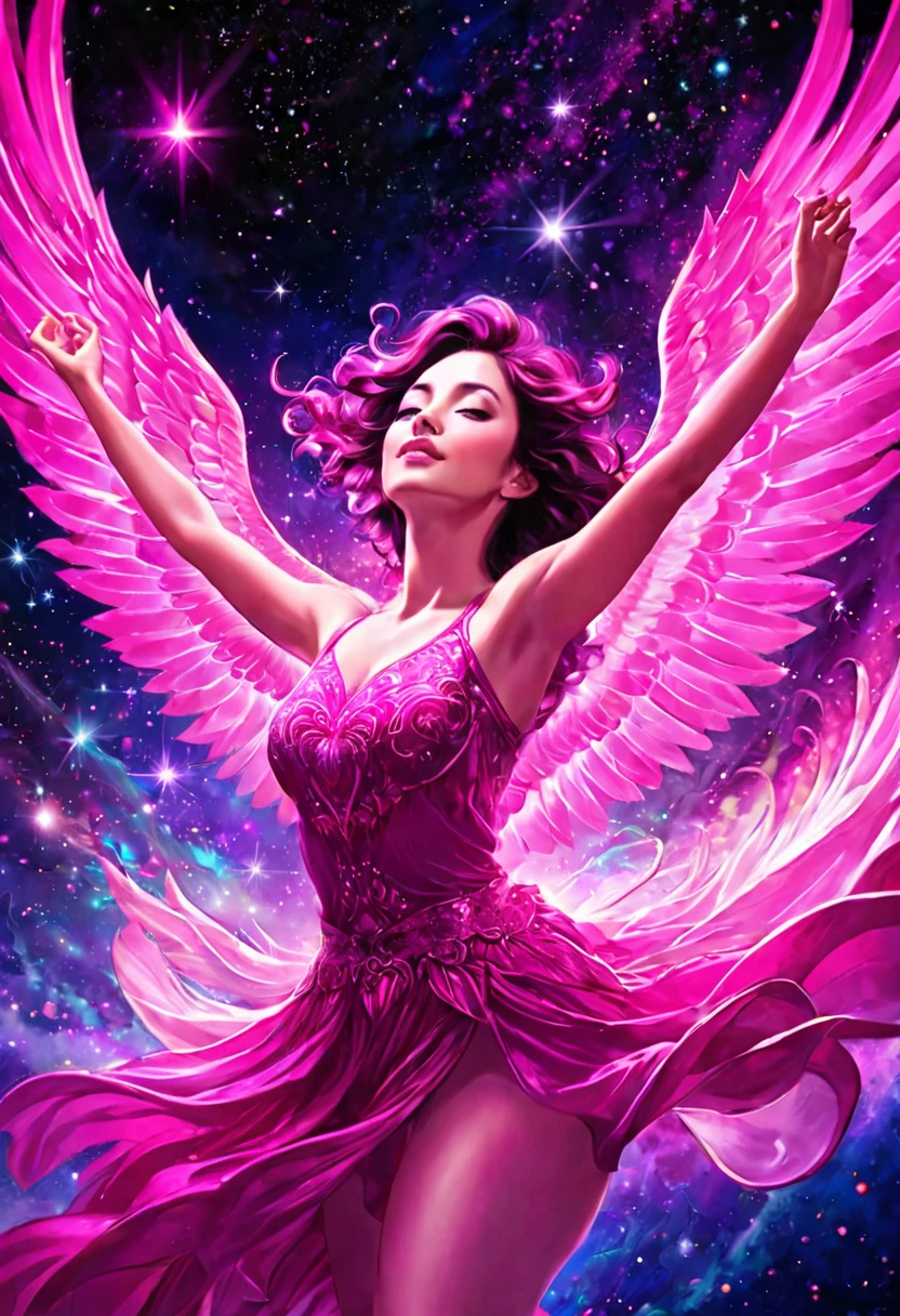Breathe in love, rise in magenta energy, in a space of divine light.