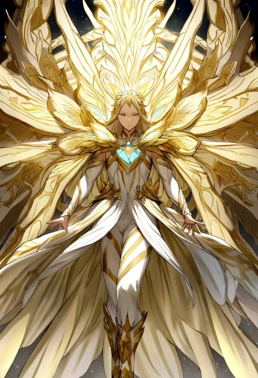 Rimuru tempest male in a majestic angelic god clothes and in infinite full power