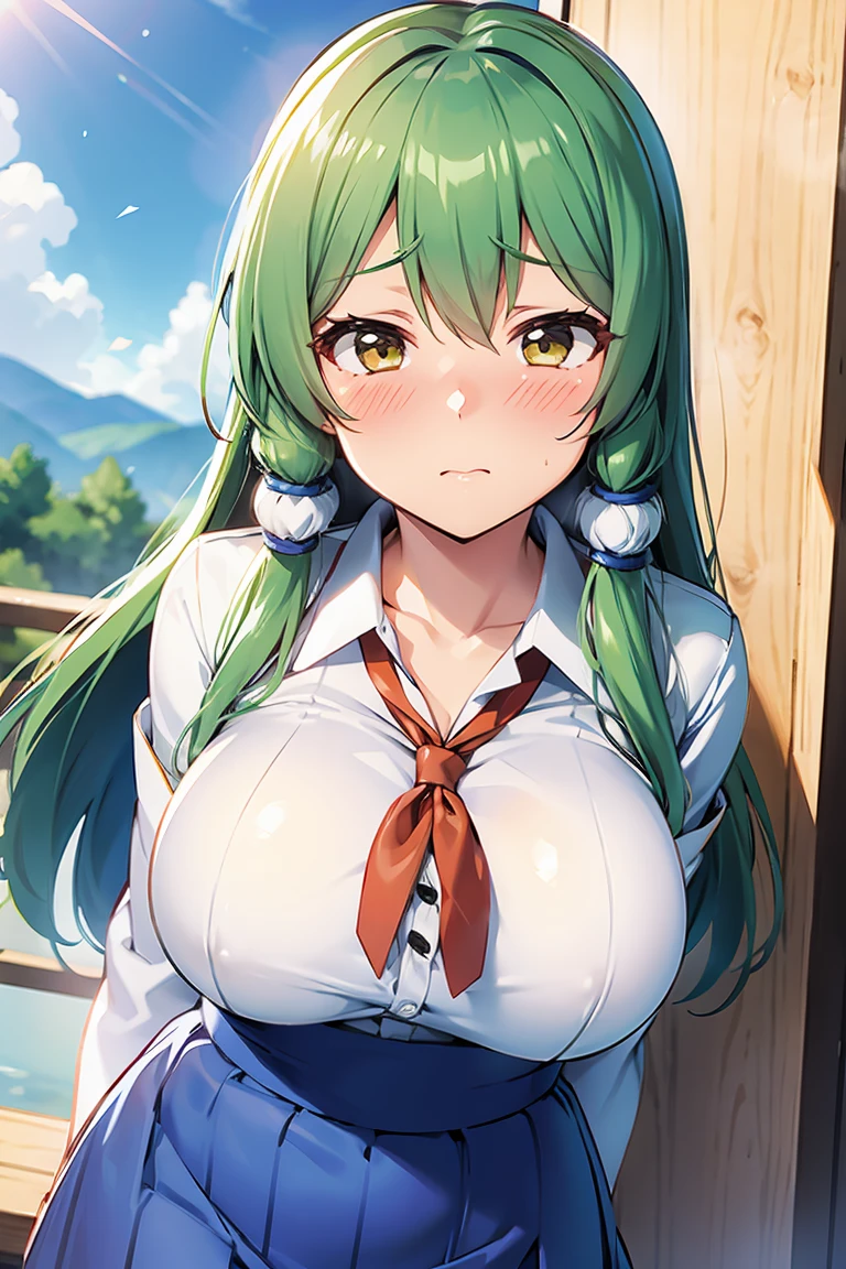 Sanae Kochiya Big Tits Embarrassed Blushing