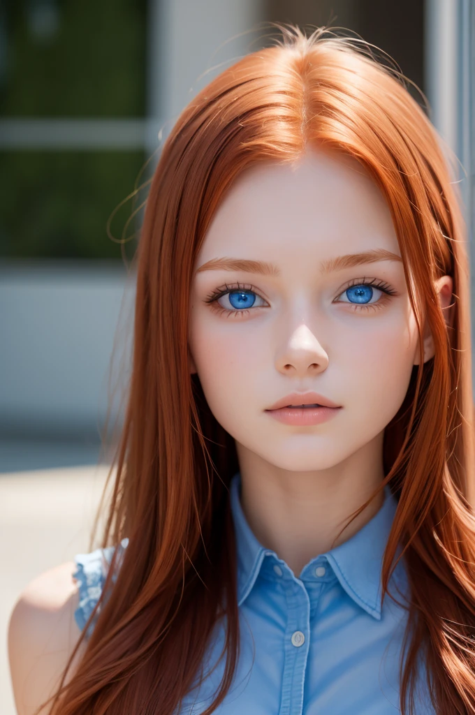  18 year old Russian redhead with blue eyes 