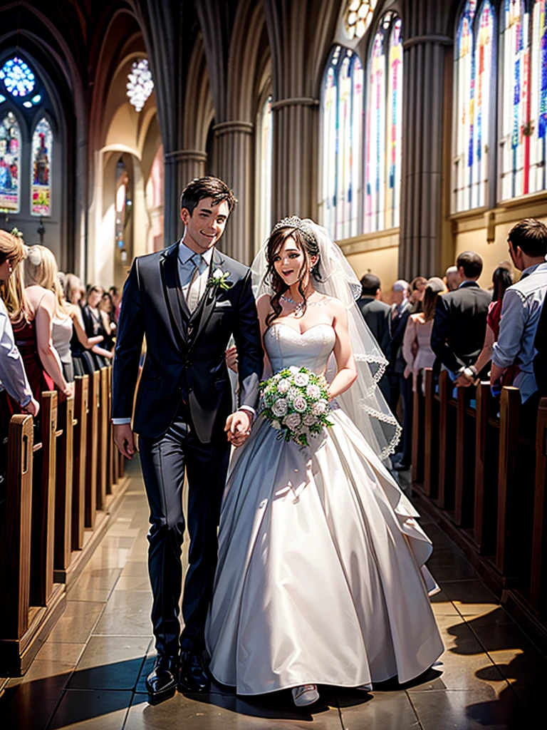 Highest quality,Highest Resolution,wedding,Wedding,Bride and groom,church,