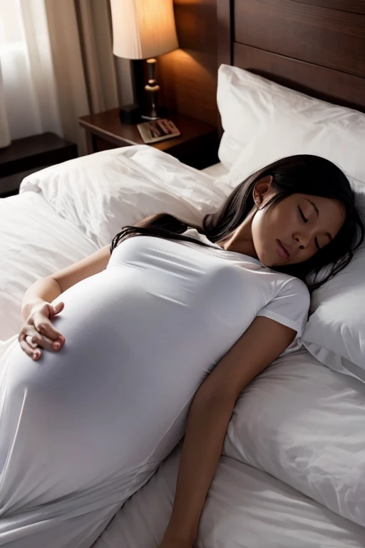 Pregnant women、Negroid、Sleep in bed
