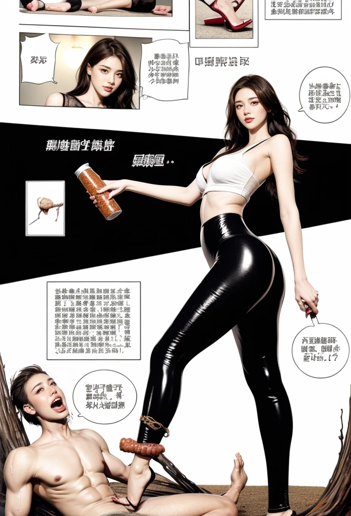 The beautiful girl in lace top and leggings is sitting astride a pile of skeletons in the center of the picture. She is holding a trembling sausage with juice squeezed out in her hand and smiling. There are multiple comic storyboards in the background,cbt, sausage bondage,sausage insertion,Sexy, trampling sausage with heel, thin gap:2,cameltoe:2,(masterpiece, best quality:1.2),1 beautiful girl,sexy,comic storyboard:2, leggings, sit astride, axially symmetrical:2, ,femdom,sounding,cbt,hold,smile,colorful,leggings,thin gap,cameltoe,insertion,trembling,juice,spray, Long hair,Lace top,Sexy, Shiny leggings, cleveage, trampling, in forest, saliva , Mucus,The beautiful girl in lace top and leggings is sitting astride a pile of skeletons in the center of the picture. She is holding a trembling sausage with juice squeezed out in her hand and smiling. There are multiple comic storyboards in the background,cbt, sausage bondage,sausage insertion,Sexy, trampling sausage with heel, thin gap:2,cameltoe:2,(masterpiece, best quality:1.2),1 beautiful girl,sexy,comic storyboard:2, leggings, sit astride, axially symmetrical:2, ,femdom,sounding,cbt,hold,smile,colorful,leggings,thin gap,cameltoe,insertion,trembling,juice,spray, Long hair,Lace top,Sexy, Shiny leggings, cleveage, trampling, in forest, saliva , Mucus,