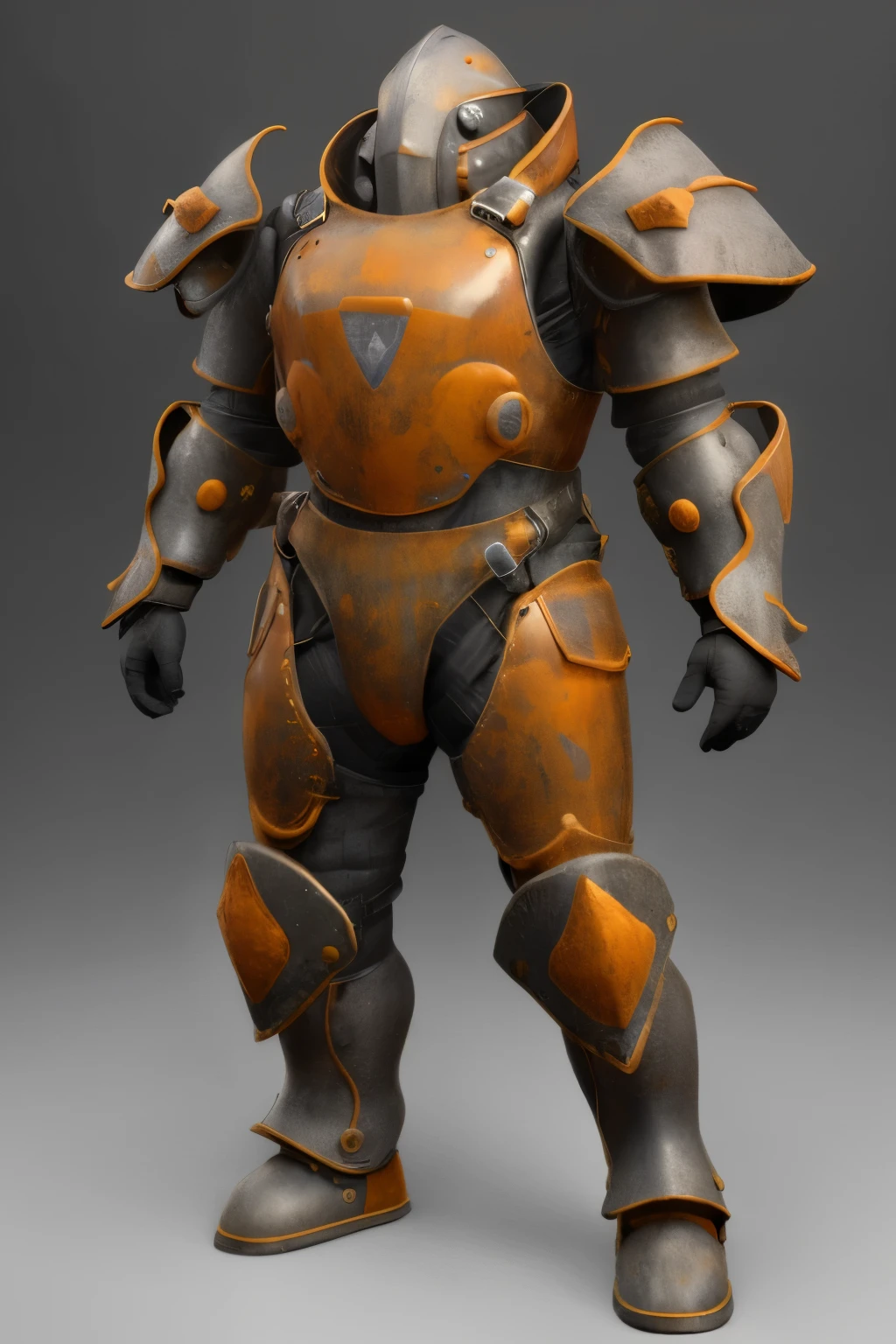 Power armor with chemical weapons and axe