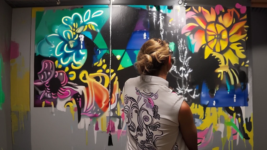 a kink art gallery with colorful artwork on the wall full body painters