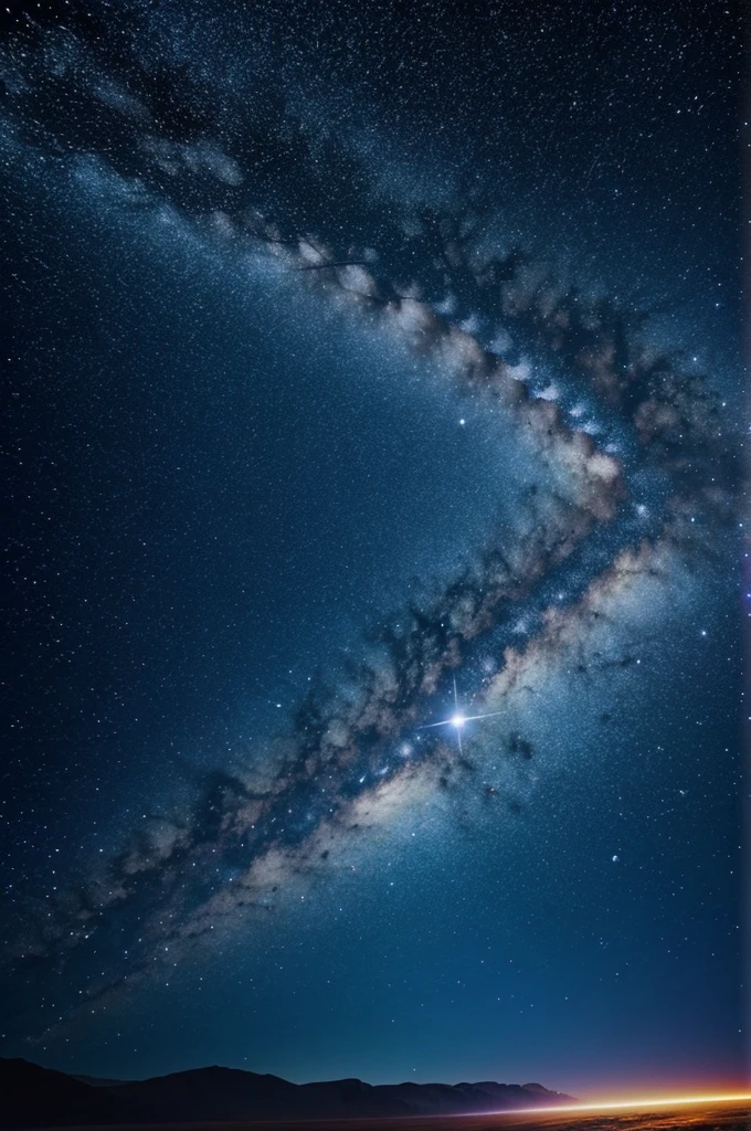 Animated shooting star with space background