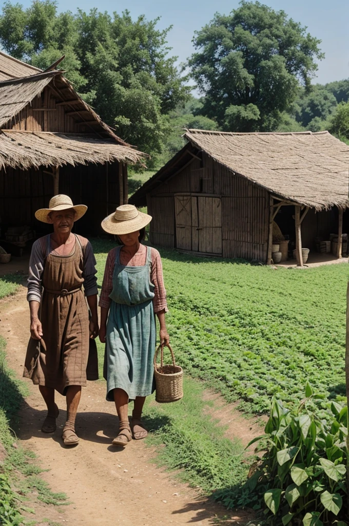 Two farmers lived in a village Image
