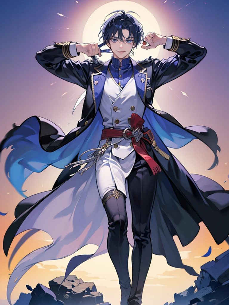 Mad Indigo God that is ready to kill everyone at any time No one can fight him. With a crazy smile