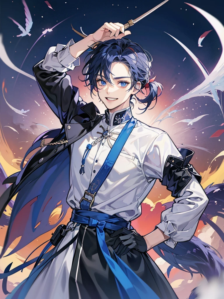 Mad Indigo God that is ready to kill everyone at any time No one can fight him. With a crazy smile