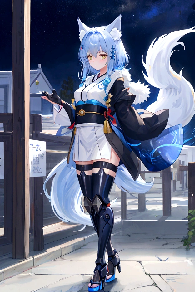 fox Light blue hair 　beast girl　indigo fur　fox beast girl　fox Light blue hair 　beast girl　indigo fur　fox beast girl　Wallpaper 4k,8k,highly detailled,,vivid colors,detailed kitsune with 9 tails,traditional Japanese artwork,tatami floor,beautiful cherry blossoms,floating lanterns,dark silhouette of a pagoda,subtle moonlight,dense forest,ethereal atmosphere,dappled sunlight,whimsical spirit,serene expression,elaborate kimono and obi,delicate hand-painted details,luminous eyes　Anime Style　fox　blue　White-faced golden-haired nine-tailed fox　Coat blue　　((best quality)), ((masterpiece)), (detailed), perfect face,solo,kemono,night,fantasy,rainy,thunder,black fur,golden stripes,anthro black wolf.wore a robe that hugged his muscular frame, with a long blue cloak draped over his shoulders.golden eyes,magic,wizard hooded((best quality)), ((masterpiece)), (detailed), perfect face,solo,kemono,night,fantasy,rainy,thunder,black fur,golden stripes,anthro black wolf.wore a robe that hugged his muscular frame, with a long blue cloak draped over his shoulders.golden eyes,magic,wizard hooded　mysterious background　Blue Flame　girl　have a ball of light Anime Style　fox　blue　White-faced golden-haired nine-tailed fox　Coat blue　full body furry wolf,center,((beautiful hairl)),((Solo)),((Furry)),((e621)),((Furry robotic wolf)),(protogen robot  wolf)))，Made of metal，（cyborg people：1.1），（[coda|Line of detail]：1.3），（complexdetails），hdr，（complexdetails，Hyper-detailing：1.2），cinema shot，tmasterpiece，best qualtiy，A high resolution，bulge foreign body penetration，at centre,Robot feet，((Mechanical high heels))， Android，(robotjoints)，(Robot briefs)，Cool robot feet,robot leg,(Cyborg footwear)，((Robotic footwear high heels)) ,(((Robotic breasts))),(((android))),(((Robot full-body sexual suggestion)))，((((android))))，Cute girl made of metal, (Cyborg: 1.1), ([Tail | More wires]: 1.3), (complexdetails), hdr, (complexdetails, Ultra detail: 1.2), cinema s　　mysterious background　Blue Flame　girl　have a ball of light