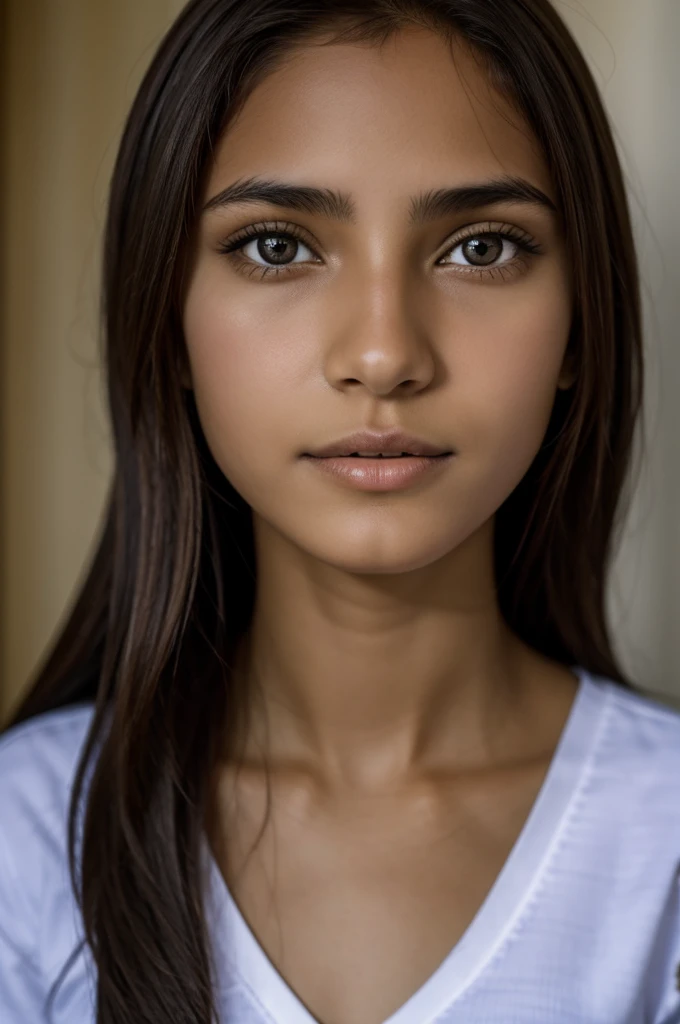 Thin light-eyed Colombian girl who looks human