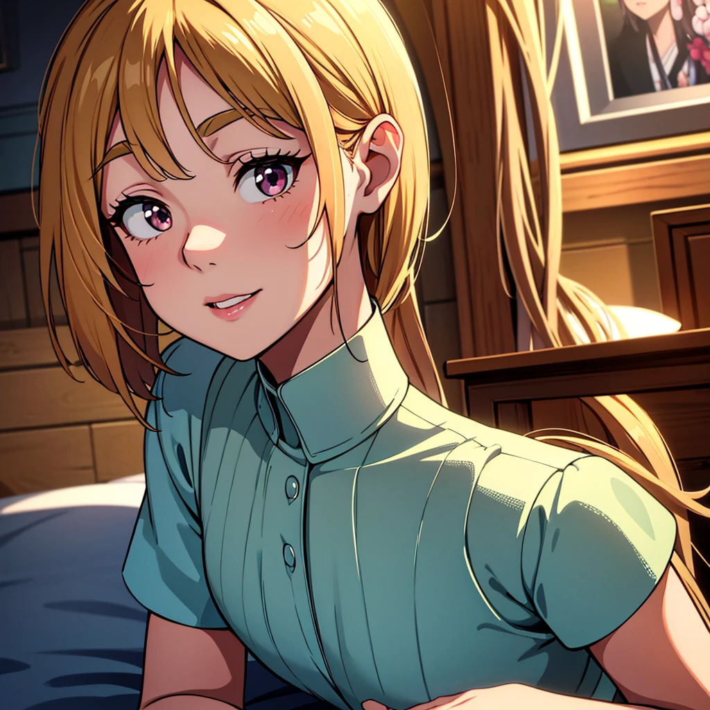 (masterpiece,ultora-detail,ultora-reality,high quality,High Quality - 3D,photograph,Highly Detailed CG Unity 8K Wallpaper,Cinematic Lighting,super front light),upper body shot,10歳のbeautiful girl,Beautiful round eyes and detailed face,beautiful girl,Brilliant white skin,最高級のbeautiful girl,beautiful girlがこっちを見ている,A beautiful face without wrinkles,Crazy Smile,とても小さい口のbeautiful girl,薄いピンク色の唇のbeautiful girl,とても小さい鼻のbeautiful girl,Narrow waist,super shiny hair,A room that suits Lo-F-,Cute room,She is relaxing,Cute clothes,pc,pc用のディスプレイ