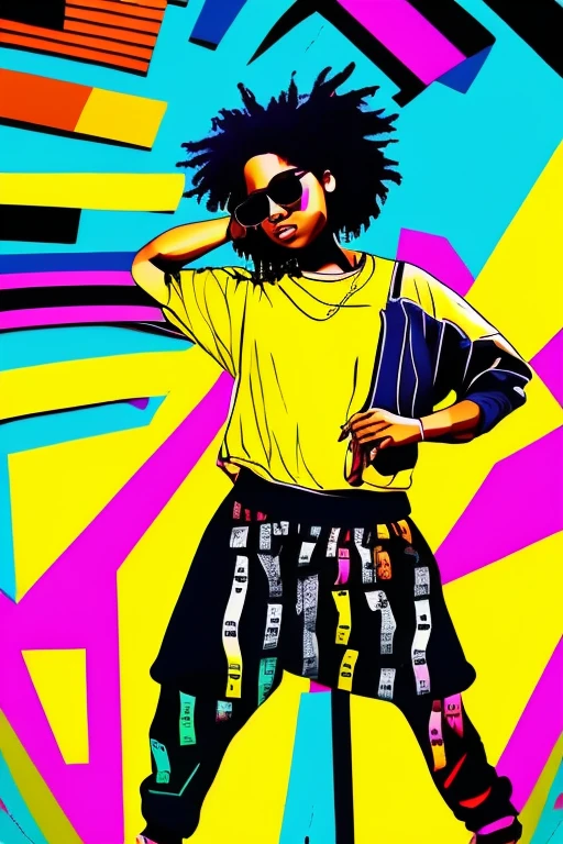 A background filled with scattered musical notes in various sizes and colors
A background completely filled with scattered musical notes in various sizes and colors, covering the entire screen.
beautiful girl colorful image
Dance hiphop Dance CREW Waacking
Punking
black medium hair black medium hair
Five fingers Baggy clothes Baggy clothes