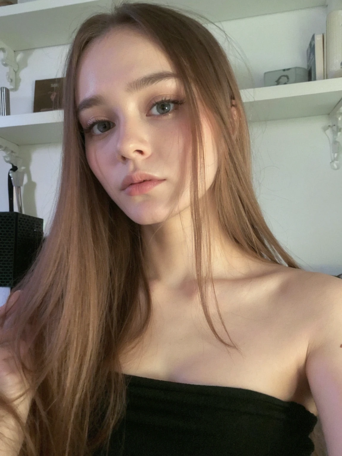 best quality, face focus, soft light, ultra high res, (photorealistic:1.4), RAW photo,
1 russian girl, solo, cute, (pupil, lights in the eyes), detailed beautiful face, (small chest),(high resolution detail of human skin texture),
(long hair),
indoor,
Damask Shirt Dress,
(portrait), perfect body, blue eyes, beautiful hair, sexy body, sexy lips, big breasts, young, thick eyebrows, plump lips, cold light, bright skin