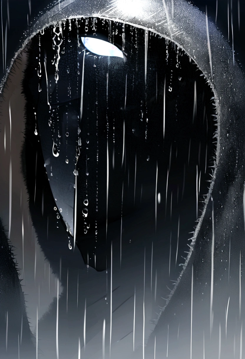 digital art silhouette of an African warrior completely metallic and seen up close you can appreciate his features and the shiny metal , small white flashes appear like mirrors , In a shocking rain, I degraded primary colors like mirrored glass. , contrasting the cold black of the color