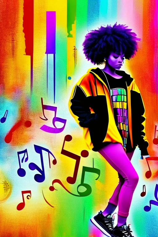 A background filled with scattered musical notes in various sizes and colors

A background completely filled with scattered musical notes in various sizes and colors, covering the entire screen.

beautiful girl colorful image

Dance hiphop Dance CREW  Waacking

Punking 


black medium hair black medium hair 

Five fingers Baggy clothes Baggy clothes