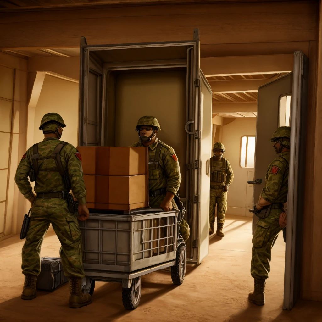 Soldier's loading up prisoners for transport