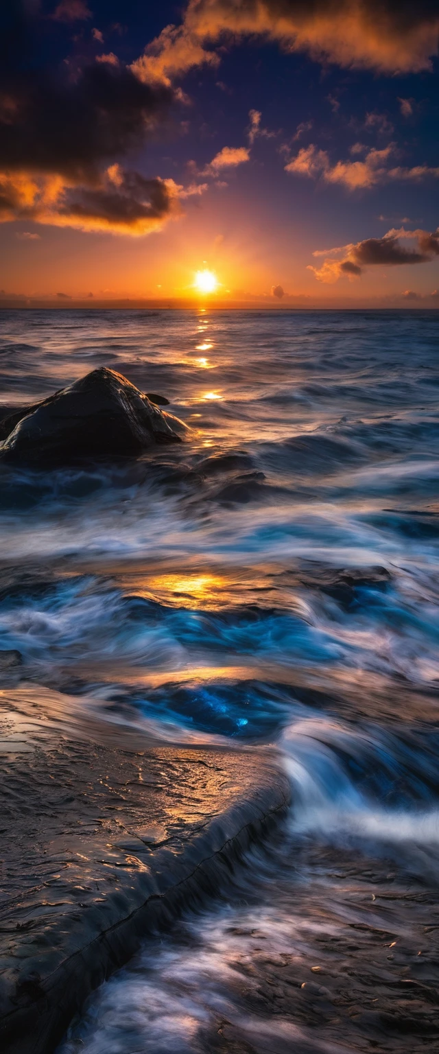water, Ocean, Dark Sky, sunset, Milky Way