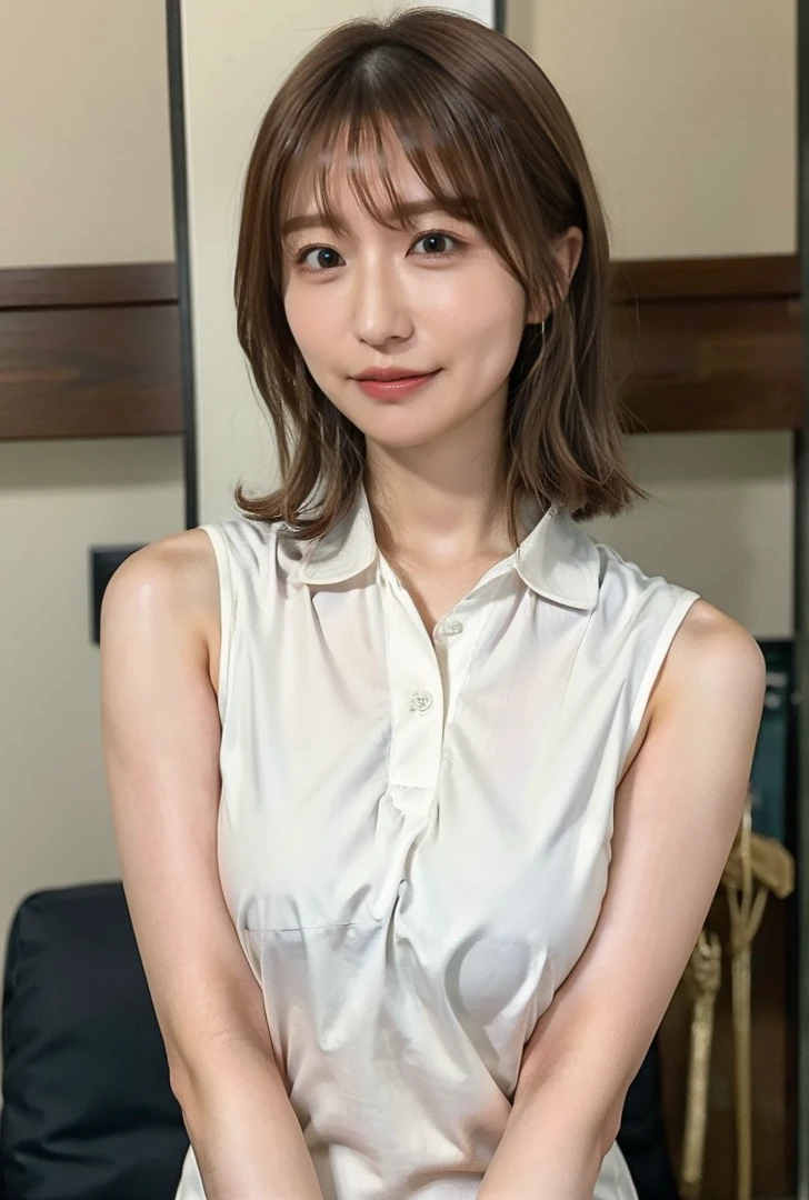 ((Are standing、Curved waist、Smile、Medium Short Hair、服の上からでもわかるBig Breasts、Both hands are in front of the navel、A photo showing pants through a short polo shirt、roll up one's shirt with one's hands、She is wearing a white polo shirt and luxurious white panties.、:1.4))、In the living room、Cream hair color、Her huge breasts are obvious even through her clothes....、Small earrings、Light brown hair color、:1.4))、Shiny Hair、Light beige hair color、Background Blur、Light brown hair、{{Cowgirl Shot}}、((Close-up shot from the waist up、Big Breasts:1.4))、Big Breasts、Smilesmile、服からでも分かるBig Breasts、Cowboy Shot、素敵なsmile、((Revealing clothing))、Full body photo、ring、Tuck your hair behind one ear、Silver Necklace、smile、Caustics、Highly detailed photos、Big Breasts、Super no makeup、(8K、RAW Photos、Highest quality、masterpiece:1.2)、(Realistic、Realistic)、1 Girl、((Big Breastsショートヘア、Looking into the camera:1.4))、Hair blowing in the wind