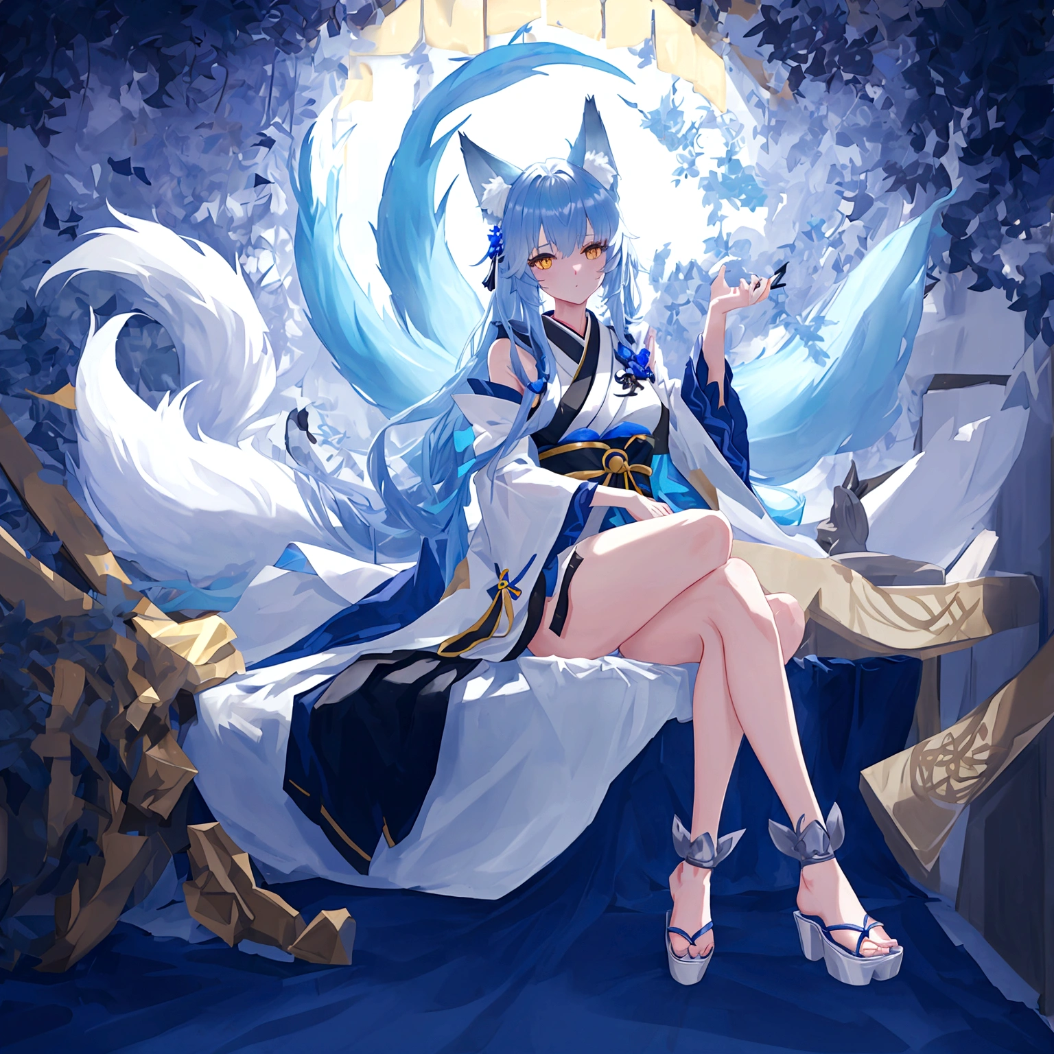 fox Light blue hair 　beast girl　indigo fur　fox beast girl　fox Light blue hair 　beast girl　indigo fur　fox beast girl　Wallpaper 4k,8k,highly detailled,,vivid colors,detailed kitsune with 9 tails,traditional Japanese artwork,tatami floor,beautiful cherry blossoms,floating lanterns,dark silhouette of a pagoda,subtle moonlight,dense forest,ethereal atmosphere,dappled sunlight,whimsical spirit,serene expression,elaborate kimono and obi,delicate hand-painted details,luminous eyes　Anime Style　fox　blue　White-faced golden-haired nine-tailed fox　Coat blue　　((best quality)), ((masterpiece)), (detailed), perfect face,solo,kemono,night,fantasy,rainy,thunder,black fur,golden stripes,anthro black wolf.wore a robe that hugged his muscular frame, with a long blue cloak draped over his shoulders.golden eyes,magic,wizard hooded((best quality)), ((masterpiece)), (detailed), perfect face,solo,kemono,night,fantasy,rainy,thunder,black fur,golden stripes,anthro black wolf.wore a robe that hugged his muscular frame, with a long blue cloak draped over his shoulders.golden eyes,magic,wizard hooded　mysterious background　Blue Flame　girl　have a ball of light Anime Style　fox　blue　White-faced golden-haired nine-tailed fox　Coat blue　full body furry wolf,center,((beautiful hairl)),((Solo)),((Furry)),((e621)),((Furry robotic wolf)),(protogen robot  wolf)))，Made of metal，（cyborg people：1.1），（[coda|Line of detail]：1.3），（complexdetails），hdr，（complexdetails，Hyper-detailing：1.2），cinema shot，tmasterpiece，best qualtiy，A high resolution，bulge foreign body penetration，at centre,Robot feet，((Mechanical high heels))， Android，(robotjoints)，(Robot briefs)，Cool robot feet,robot leg,(Cyborg footwear)，((Robotic footwear high heels)) ,(((Robotic breasts))),(((android))),(((Robot full-body sexual suggestion)))，((((android))))，Cute girl made of metal, (Cyborg: 1.1), ([Tail | More wires]: 1.3), (complexdetails), hdr, (complexdetails, Ultra detail: 1.2), cinema s　　mysterious background　Blue Flame　girl　have a ball of light
