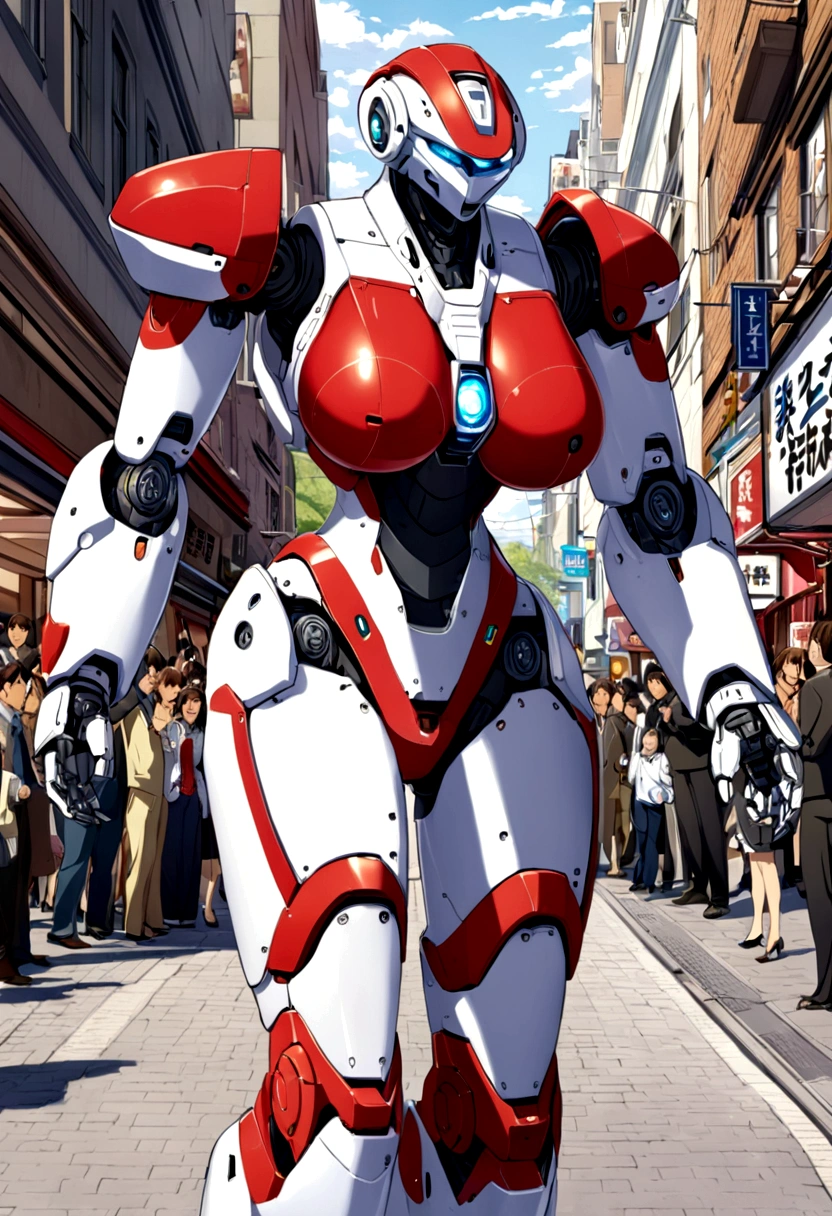 big breasts battle suit robot walk public