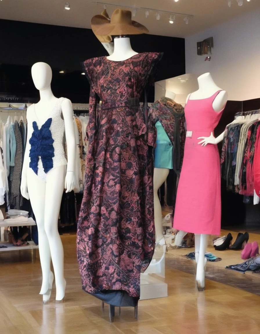Pretty woman to models a clothes store